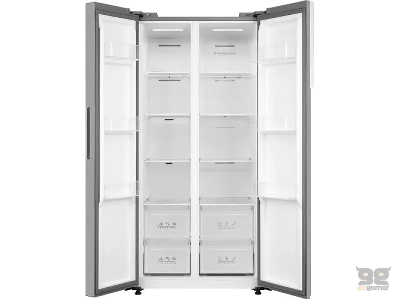 Tesla RB4600FMXE side-by-side frižider, 271l+189l, Total No Frost, ŠxDxV:835x635x1775, Inox