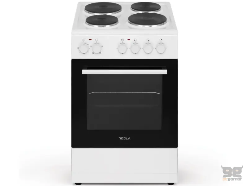 Tesla CS5400SW električni šporet, 4 ringle, kapacitet 48l, en. klasa A, 50x50x83, bijeli