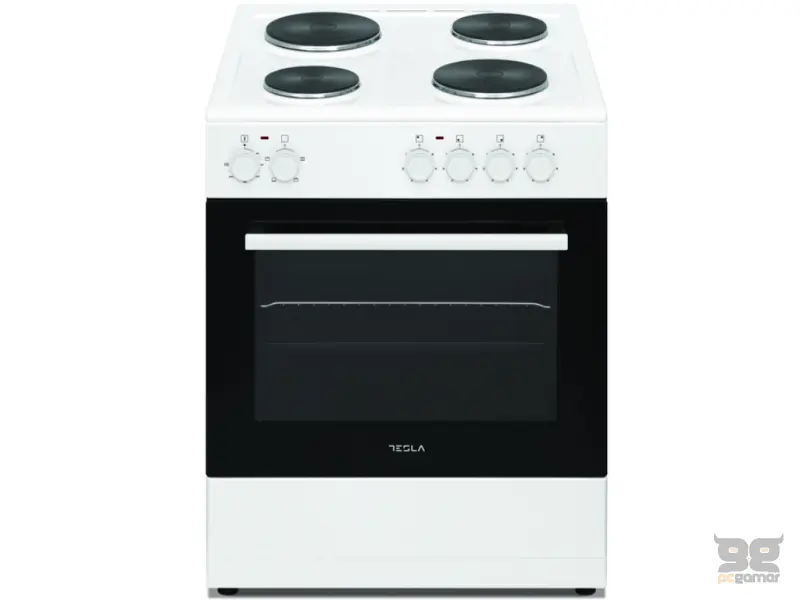 Tesla CS6400SW električni šporet, 4 ringle, kapacitet 62l, en. klasa A, 60x60x83, bijeli