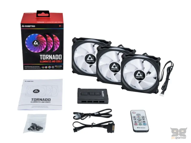 CHIEFTEC Set Ventilatora Tornado RGB CF-3012-RGB 120 x 120 x 25mm (3 komada) 