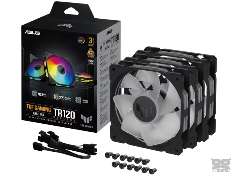 ASUS TUF GAMING TR120 ARGB REVERSE BLACK 3IN1 ventilator 