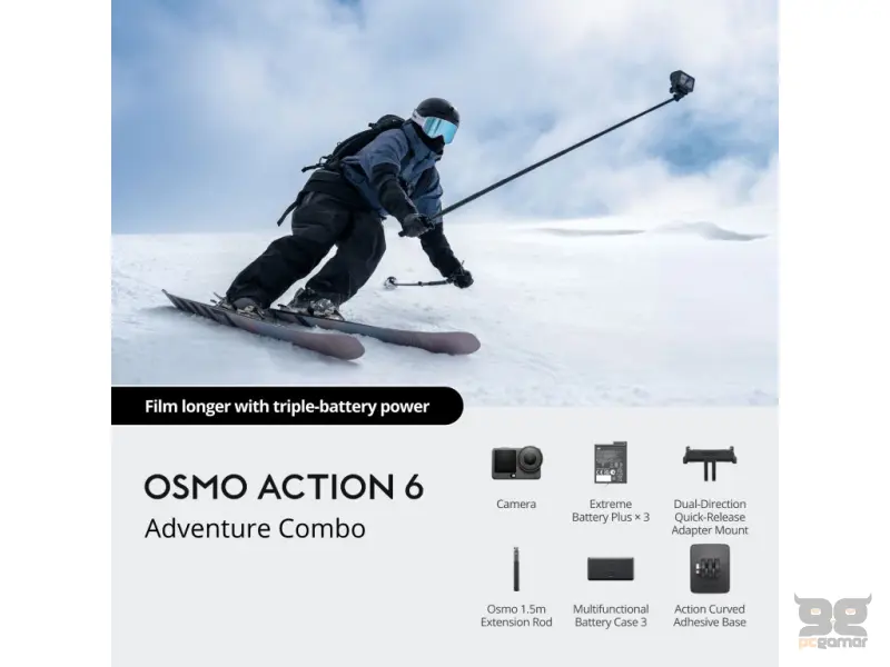 DJI Osmo Action 6 Adventure Combo 4K/120 Video, 38MP, OLED TS, 50GB Built-In Storage, 20m Waterproof