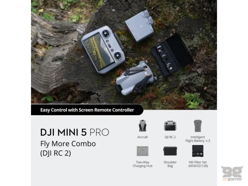 DJI Mini 5 Pro Fly More Combo (DJI RC2) 4K/60fps HDR, ActiveTrack 360, up to 36 min flight time, C0