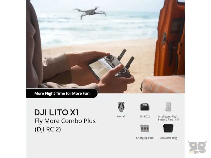 DJI Lito X1 Fly More Combo Plus (DJI RC 2), 4K/60fps HDR Video, 48MP, 42GB, 52 min flight time