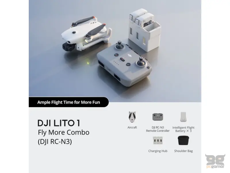 DJI Lito 1 Fly More Combo (DJI RC-N3), 4K/60fps Video, 48MP, Active Track, 36 min flight time