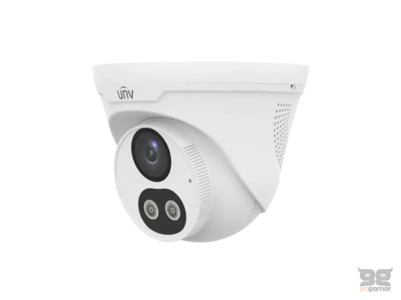 Uniview Kamera 4MP IPC3614LE-ADF28KC-DL Dome, Dual Light (IR/LED), objektiv 2.8 mm, IR/LED domet do 30 m, ugradjen mikrofon i zvucnik, True WDR 120 dB, PoE/12VDC, microSD do 512 GB, IP67, Dozna JB05-A