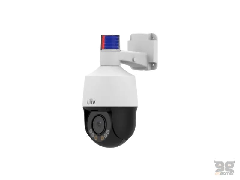 Uniview Kamera 5MP IPC675LFW-AX4DUPKC-VG PTZ Dome, LightHunter Active Deterrence, motorized varifocal objektiv 2.8‑12 mm, 4x opticki zoom, Smart IR do 50 m + LED warm light do 10 m, ugrađen mikrofon i zvucnik, True WDR 120 dB, PoE/12VDC, microSD do 256 GB, IP66