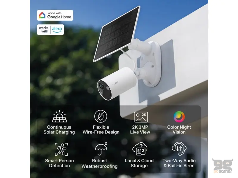 TP-LINK TAPO C410 KIT Solar-Powered Security Camera Kit, 2K, 3MP, Free AI Detection, IP65