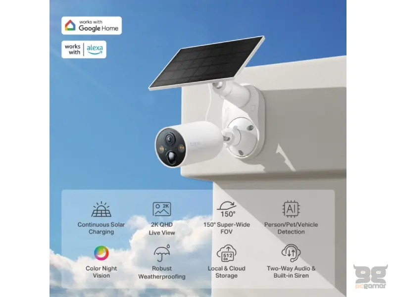 TP-LINK TAPO C425 KIT Solar-Powered Security Camera Kit, 2K QHD, 4MP, Free AI Detection, IP66