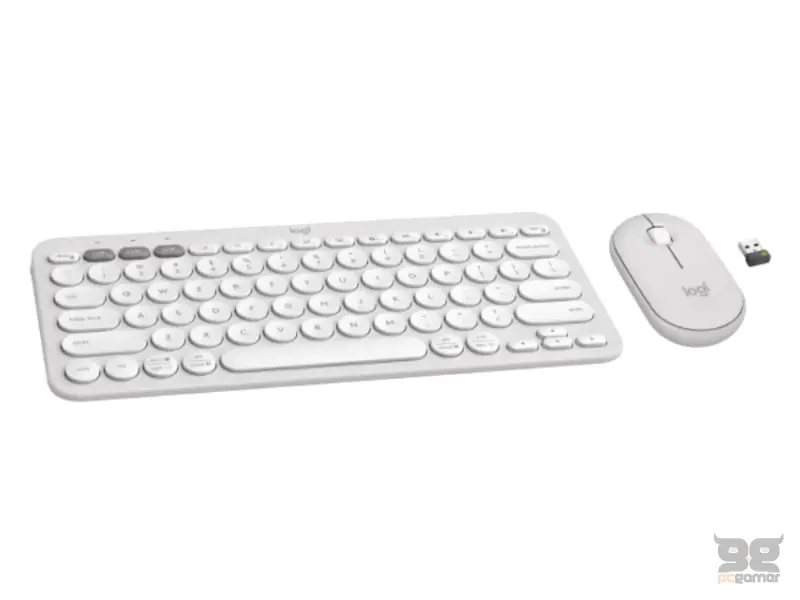 LOGITECH Pebble2 Wireless Combo US tastatura + miš bela 