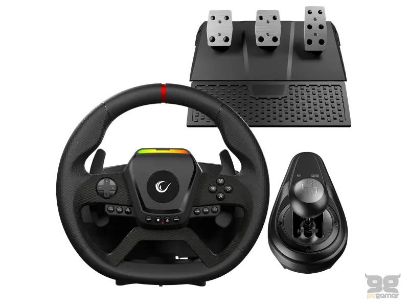 Rampage Volan PACE V987 Force Feedback 3-Pedal - Manual Shifter - PC