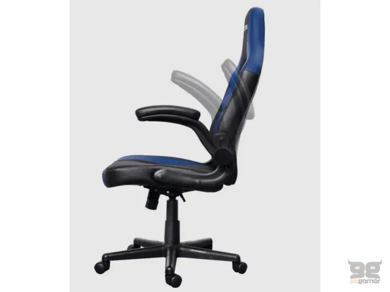 TRUST GXT 703B Riye Comfortable adjustable gaming chair,flip-up armrests,Max weight 140kg,Blue