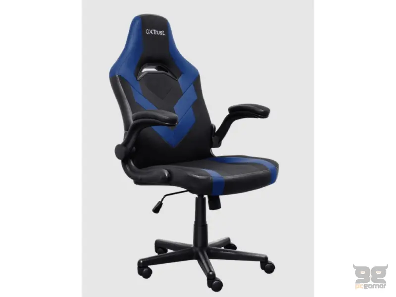 TRUST GXT 703B Riye Comfortable adjustable gaming chair,flip-up armrests,Max weight 140kg,Blue
