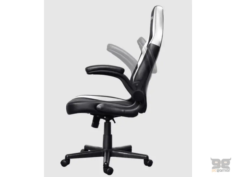 TRUST GXT 703W Riye Comfortable adjustable gaming chair,flip-up armrests, Max weight 140kg,White