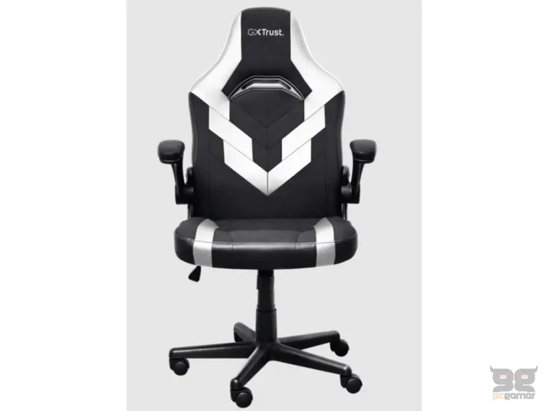 TRUST GXT 703W Riye Comfortable adjustable gaming chair,flip-up armrests, Max weight 140kg,White