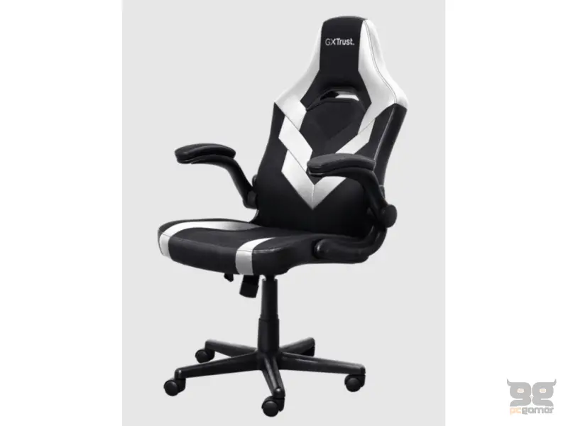 TRUST GXT 703W Riye Comfortable adjustable gaming chair,flip-up armrests, Max weight 140kg,White