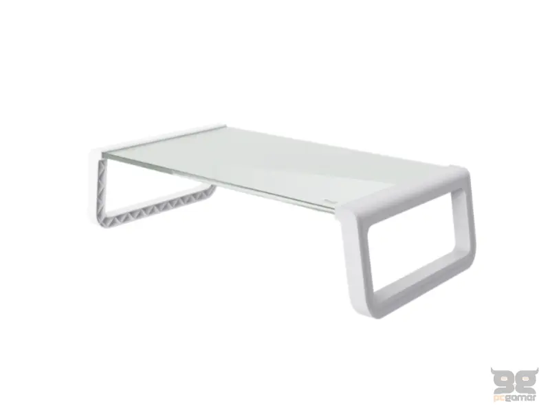 TRUST MONTA Tempered glass monitor stand - White, D:225 mm, W: 415 mm, H: 98 mm