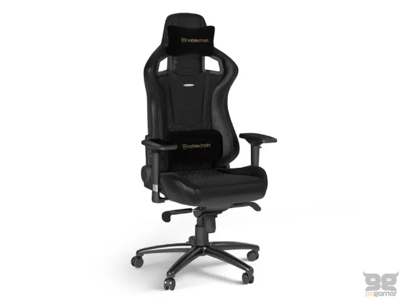 NOBLECHAIRS EPIC Real Leather Gaming stolica crna 