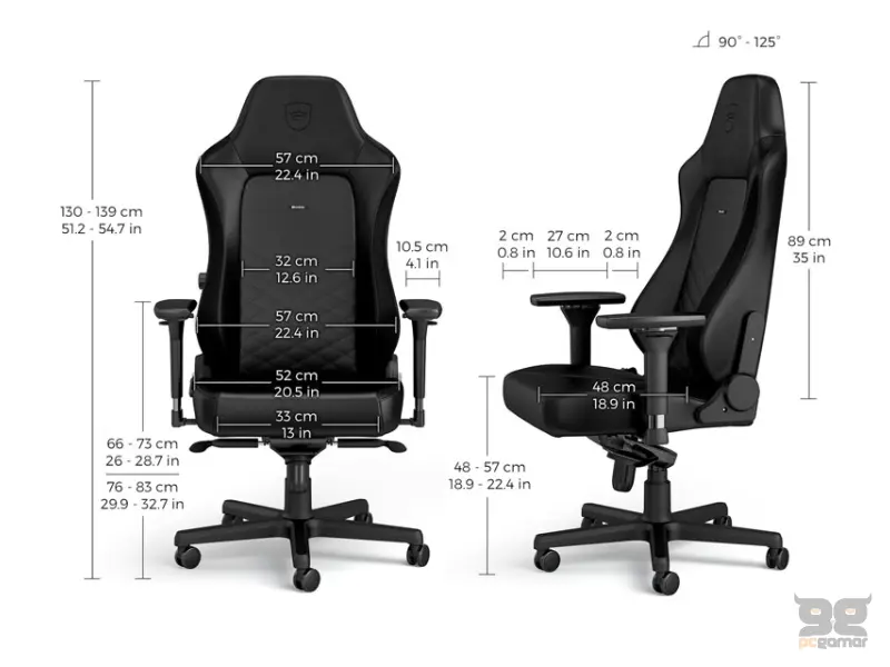 NOBLECHAIRS HERO Gaming stolica crna 