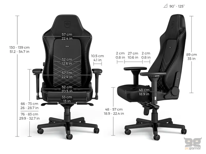 NOBLECHAIRS HERO Gaming stolica crno-platinum bela 