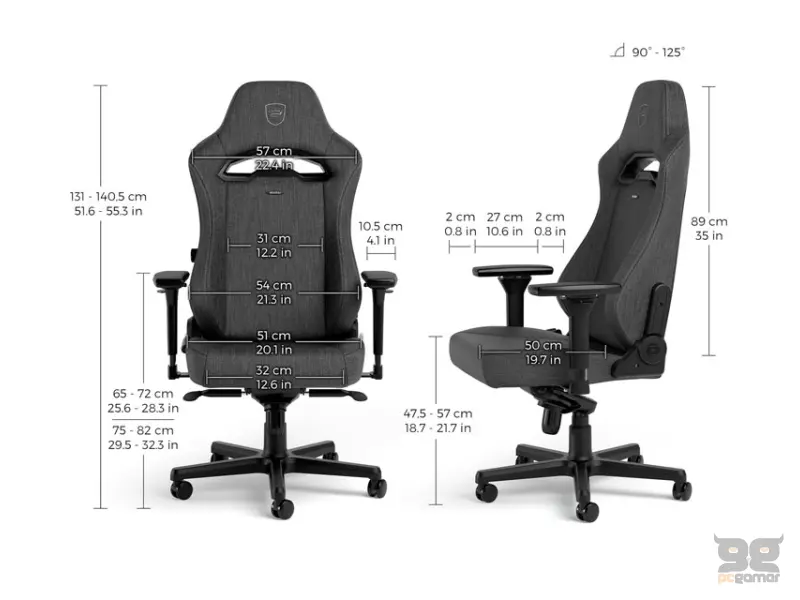 NOBLECHAIRS HERO ST TX Gaming stolica antracit 