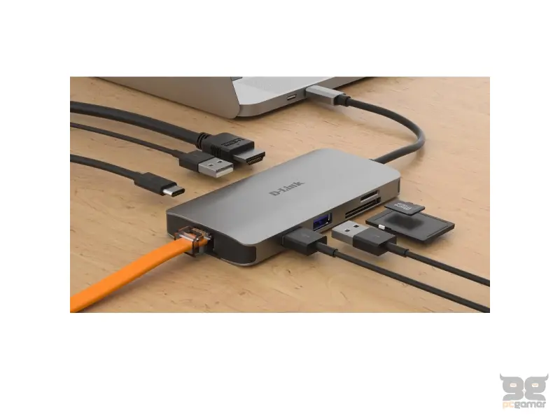 D-Link 8-in-1 USB-C Hub sa HDMI/Ethernet/Card Reader/Power Delivery
