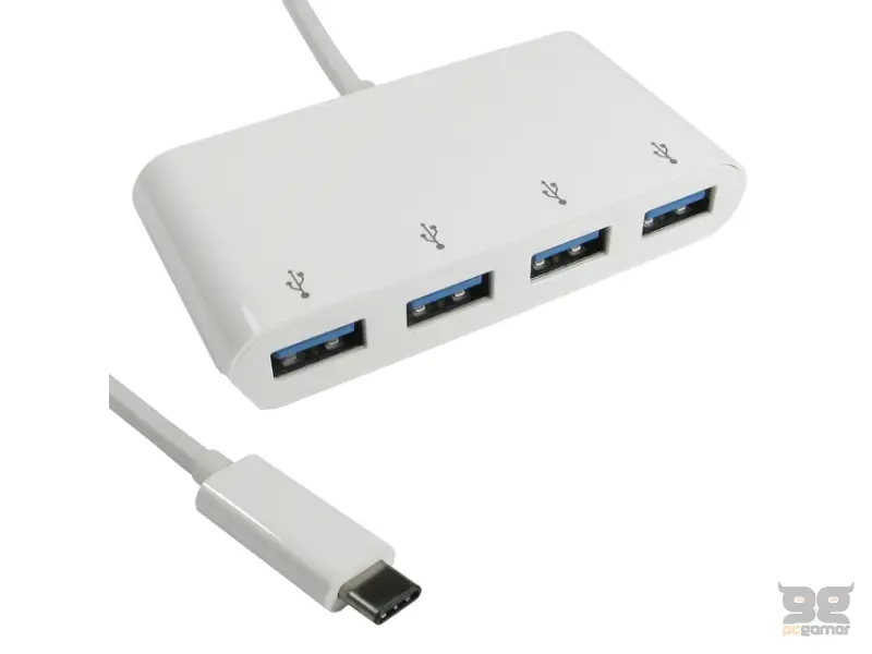 E-GREEN USB 3.1 tip C HUB 4port beli 