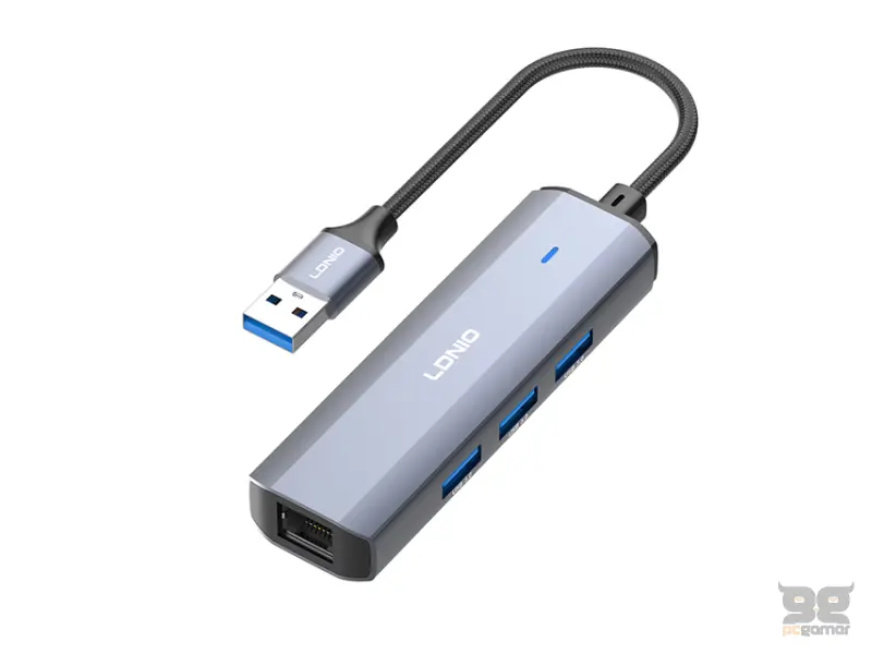 LDNIO DS-124U Multifunkcionalni adapter 4 in 1 sivi 