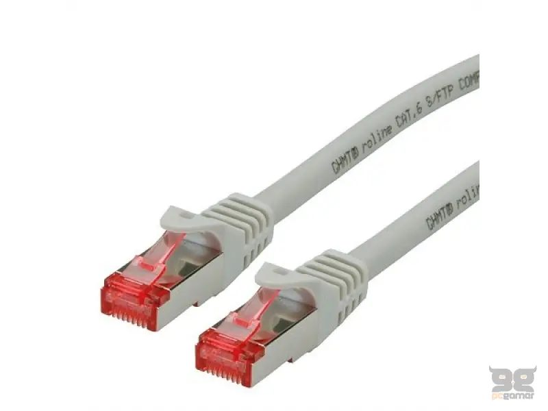 Roline patch cable, Cat. 6, S/FTP, gray, LS0H, 20m