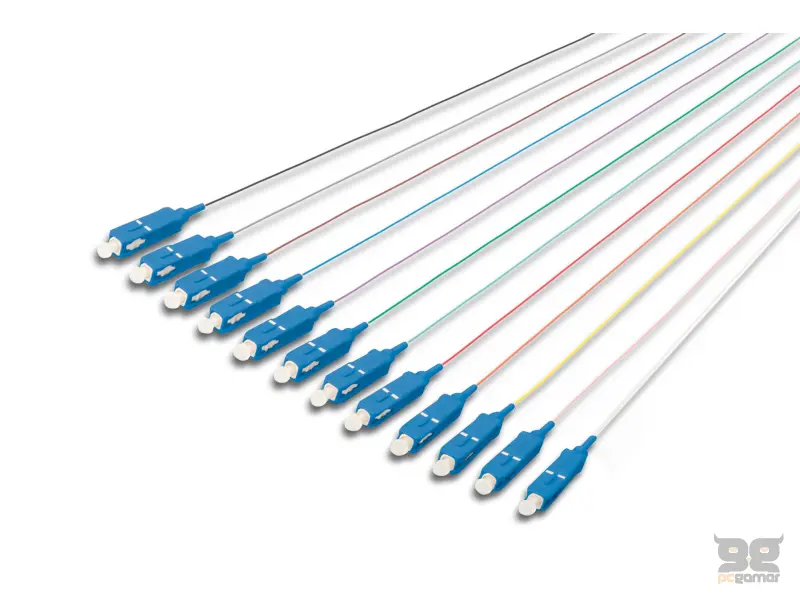 Digitus FO pigtail set, 12pcs, singlemode, simplex, 2m, OS2, SC