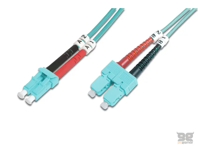 Digitus FO patch cord, duplex, LC to SC MM OM3 50/125 µ, 2 m