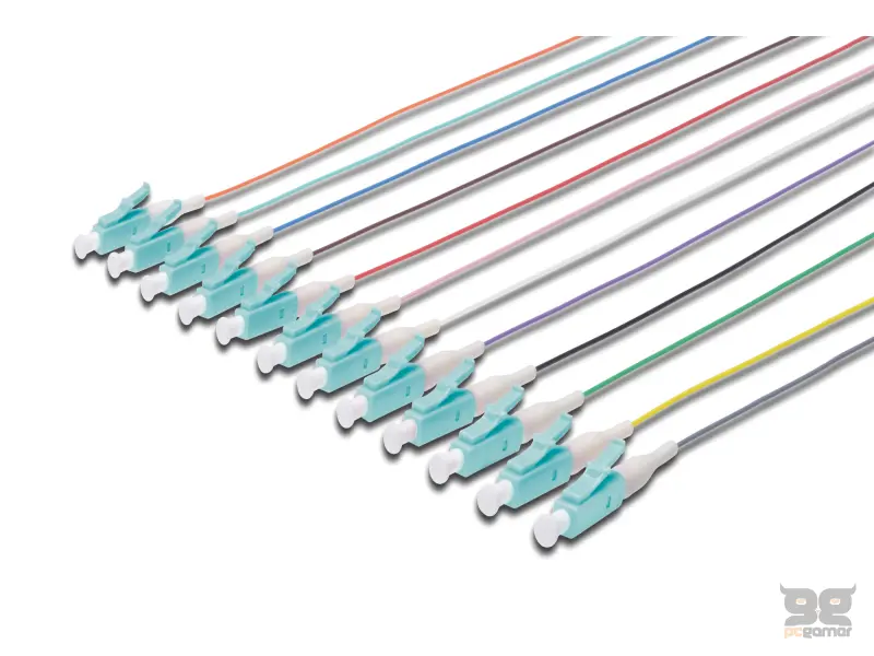 Digitus FO pigtail set, 12 pcs, multimode, simplex, 2m, OM3, LC