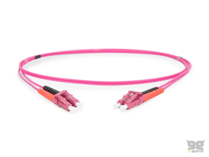 Digitus Opticki patch kabl, multimode, duplex, 1 m, OM4, LC/LC, ljubicasti