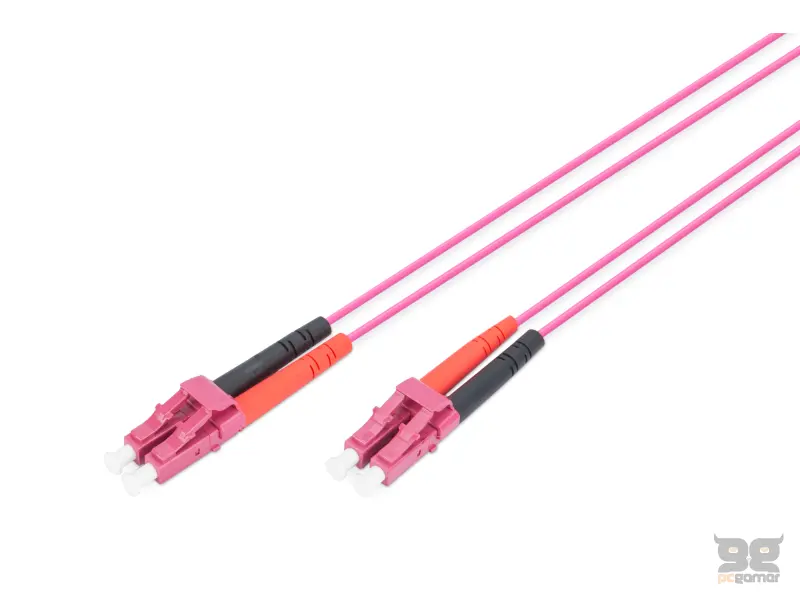 Digitus Opticki patch kabl, multimode, duplex, 1 m, OM4, LC/LC, ljubicasti