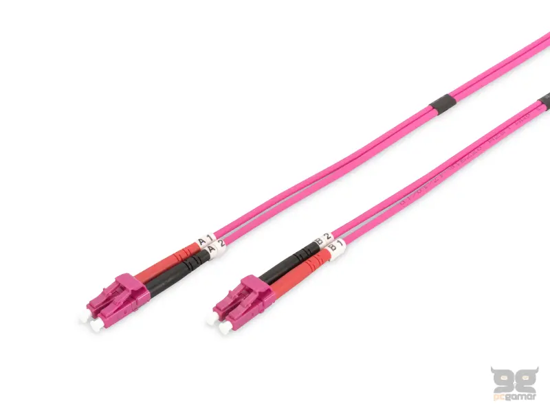 Digitus Opticki patch kabl, multimode, duplex, 3 m, OM4, LC/LC, ljubicast