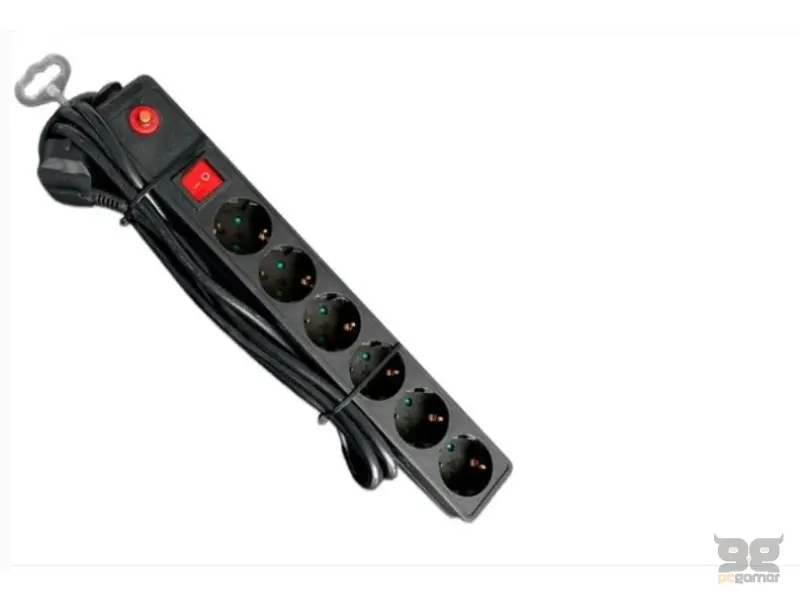 E-GREEN Produžni kabal 6u/3m sa Prekidačem i Zaštitom