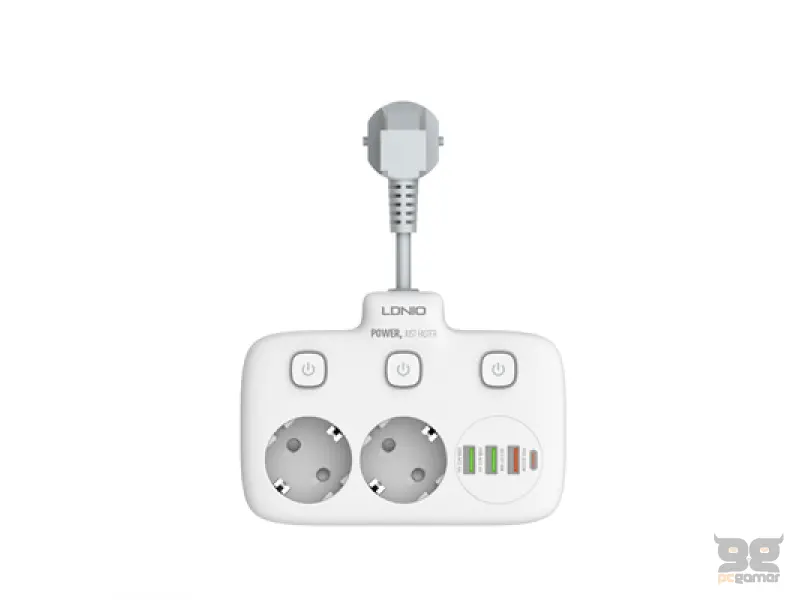 LDNIO SE2435 3*USB + 1*TIP C QC 3.0 + 2*220V BIJELI