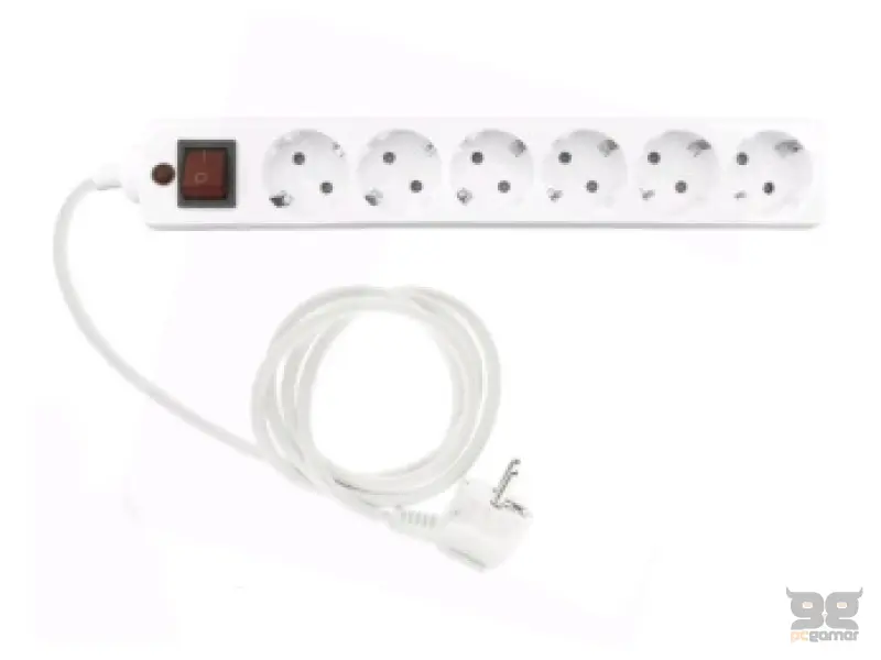 FAST ASIA Produžni kabl 6r/5m sa prekidacem i zaštitom 3x1,5mm (Linkom) - beli 