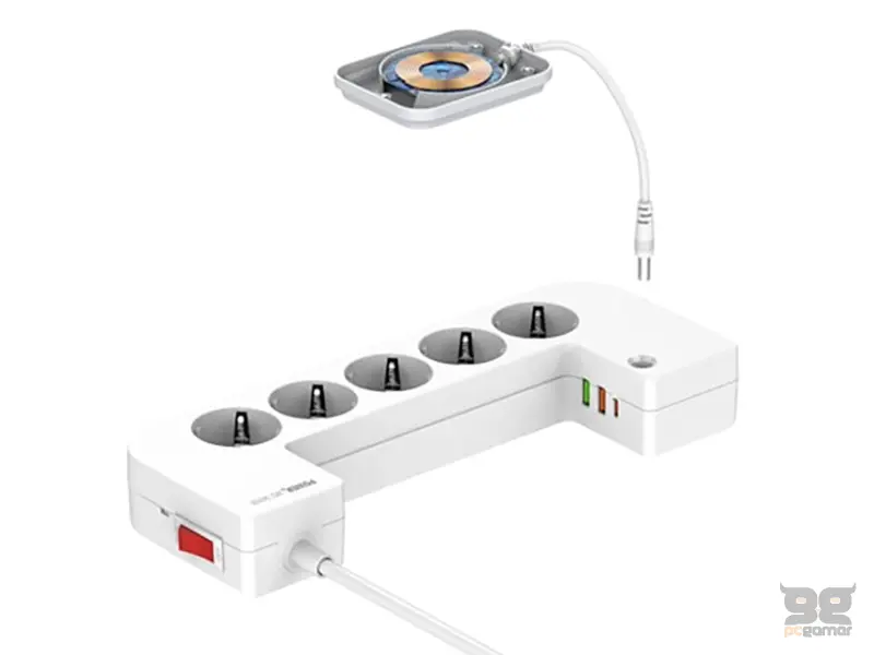 LDNIO SN5311W Zaštita od prenapona u kutiji 5 x šuko + 3 x USB 2m beli 