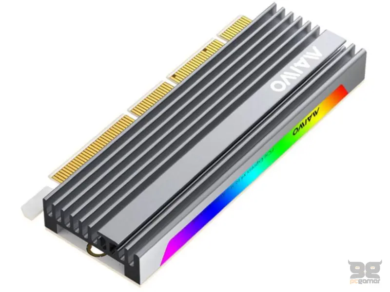 MAIWO Adapter M.2 NVMe na PCI-Express RGB Alu heatsink, KT058