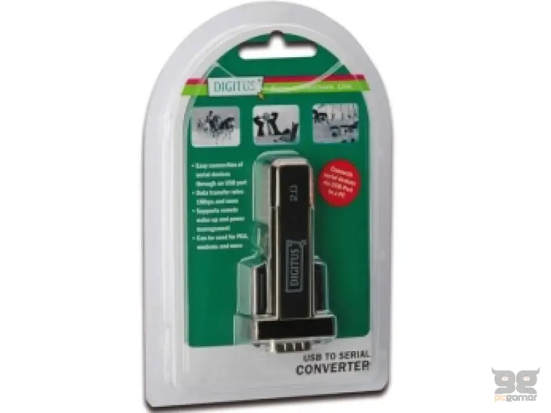 DIGITUS Adapter USB 2.0 tip A (M) - Serijski port (RS-232) 9pin (M) crni DA-70156 