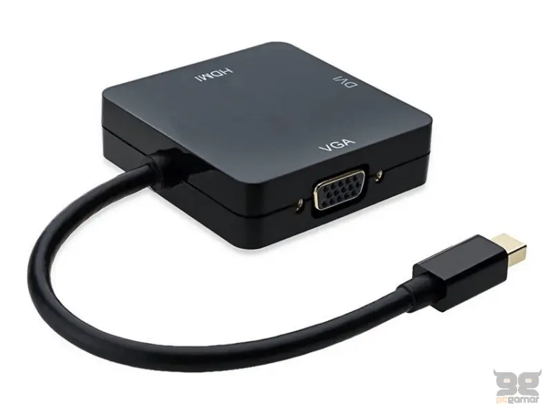 E-GREEN Mini DisplayPort - HDMI + DVI-I Dual Link + VGA D-Sub crni 