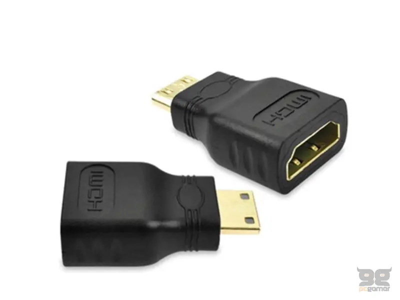 E-GREEN Adapter Mini HDMI (M) - HDMI (F) crni 
