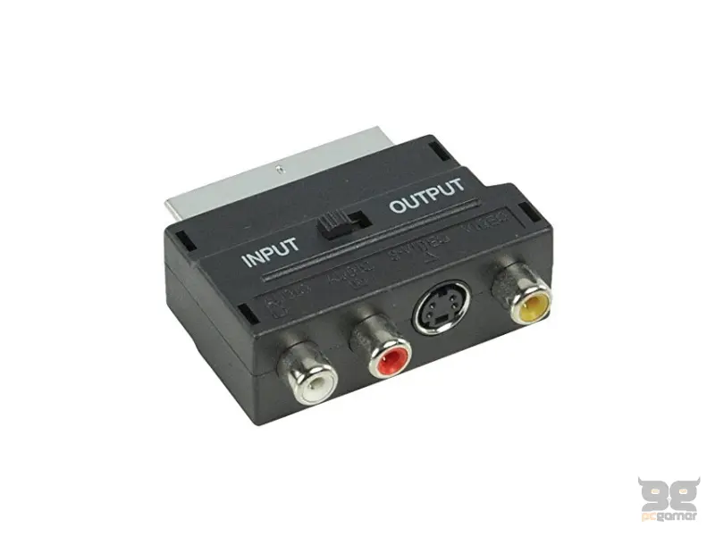 E-GREEN Adapter Scart - 3xRCA + S-Video crni 