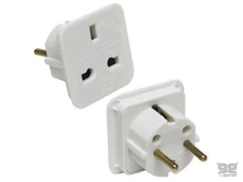 E-GREEN Adapter Euro utikač - UK utičnica bela 