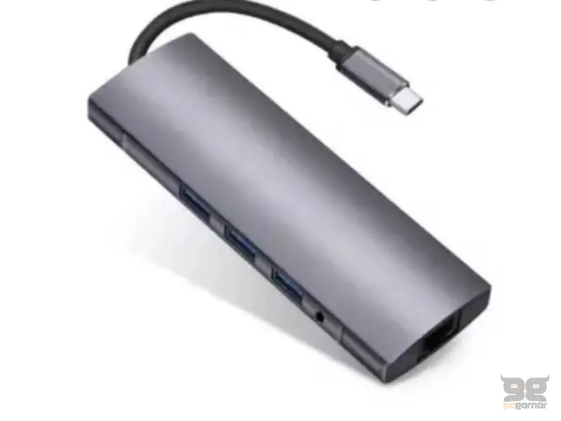 FAST ASIA Adapter-konvertor TIP-C na HDMI + 4XUSB 3.0 + TIP C + SD/Micro + Audio+VGA + RJ45 