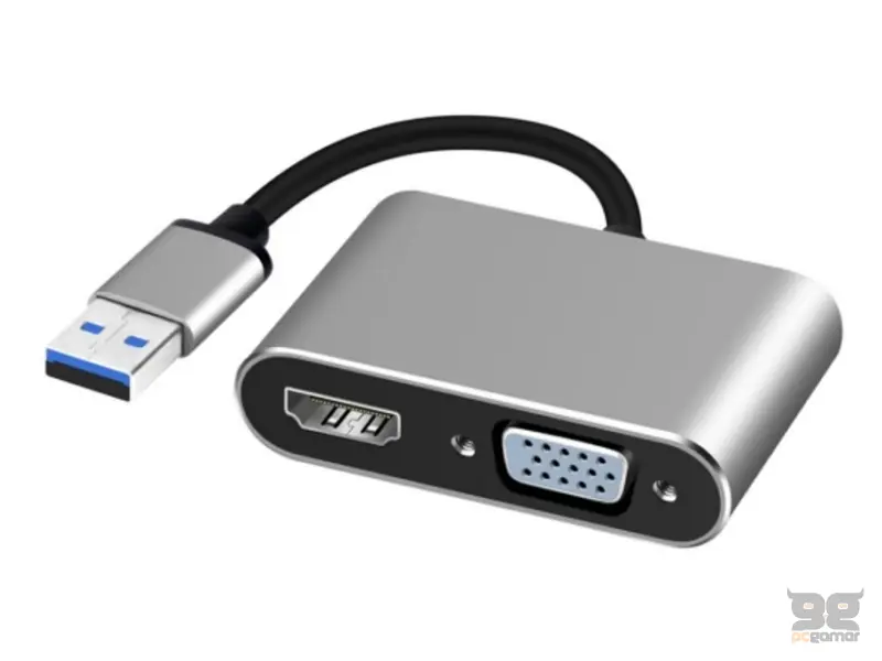 FAST ASIA Adapter-konvertor USB 3.0 na HDMI+VGA 