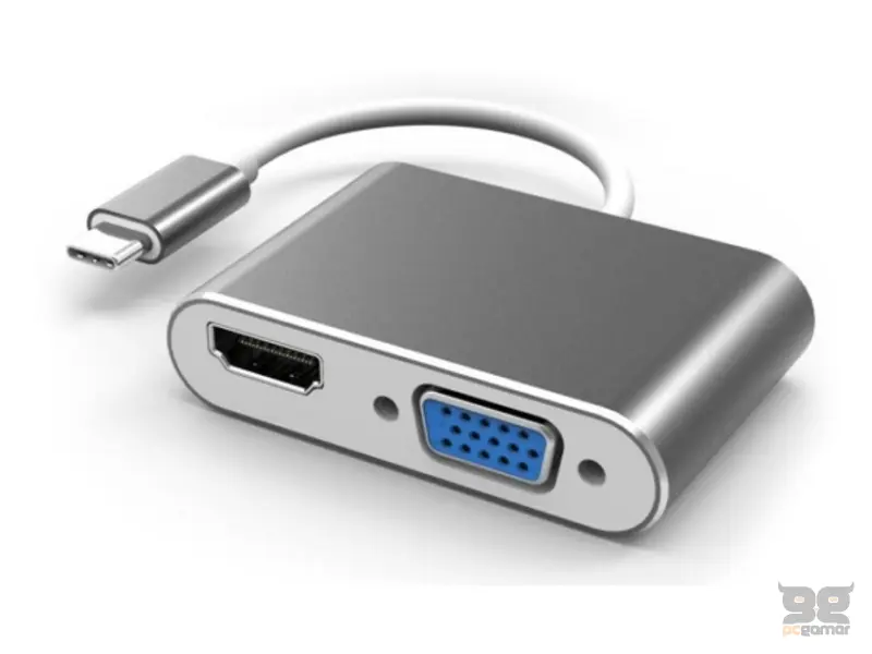 FAST ASIA Adapter-konvertor TIP C na HDMI+VGA 