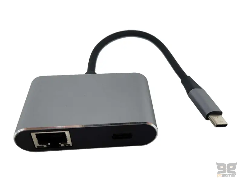 FAST ASIA Adapter-konvertor TIP C na 2xUSB 3.0+TIP C+RJ45 