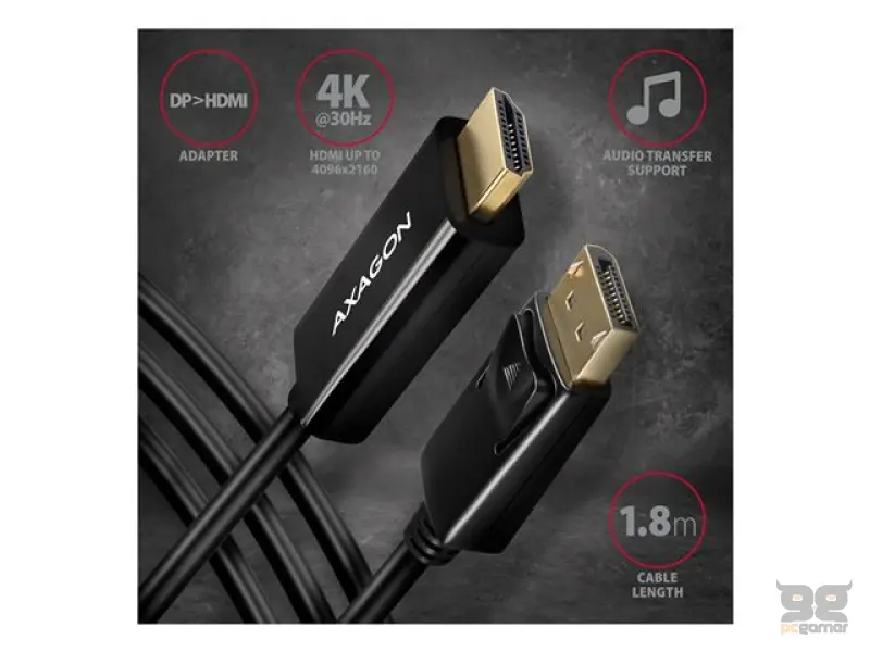 CC DisplayPort -> HDMI 1,8m, 4K@30Hz, RVD-HI14C2, AXA